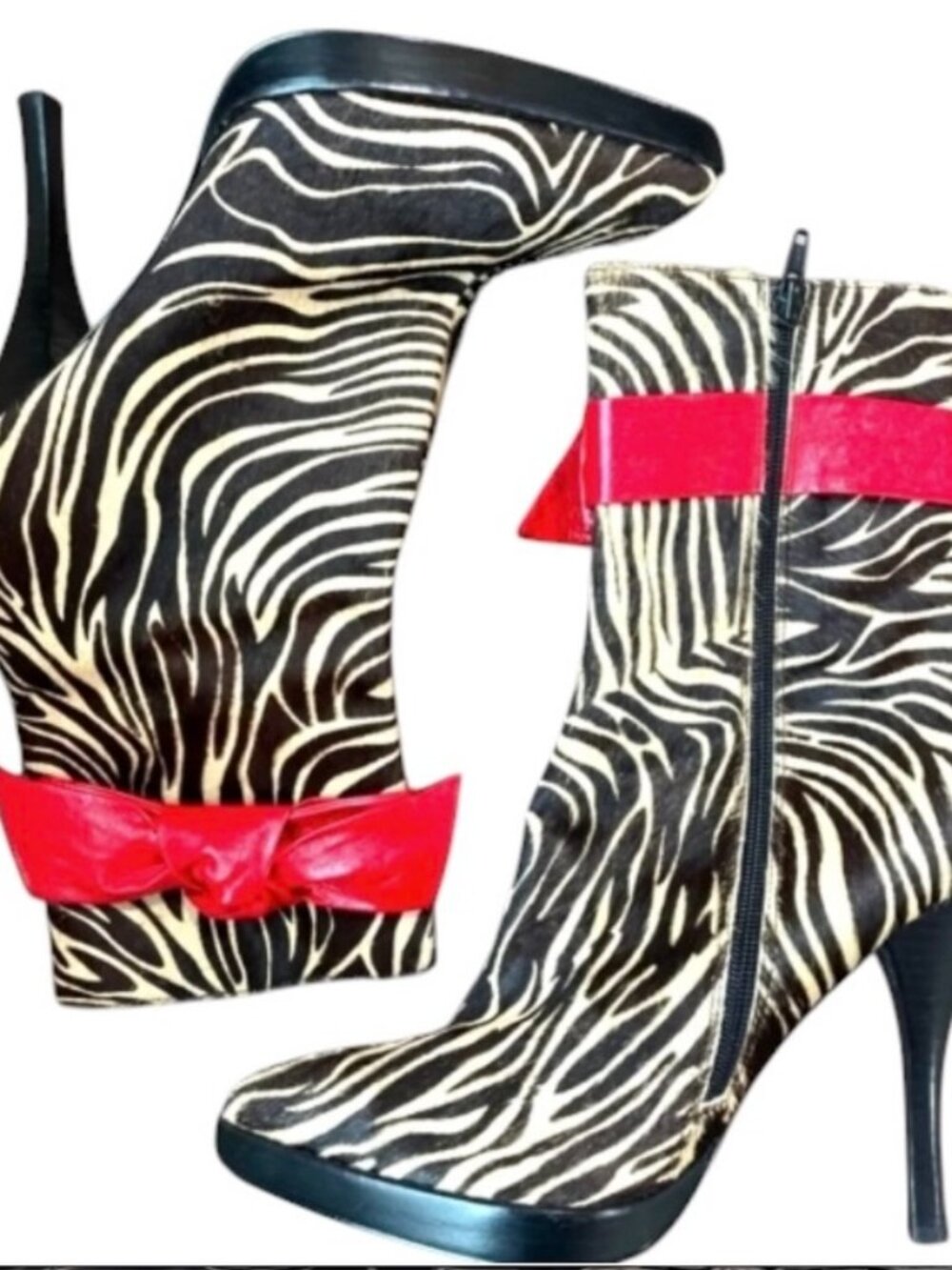 Hale Bob – Zebra print with Red Bow Booties